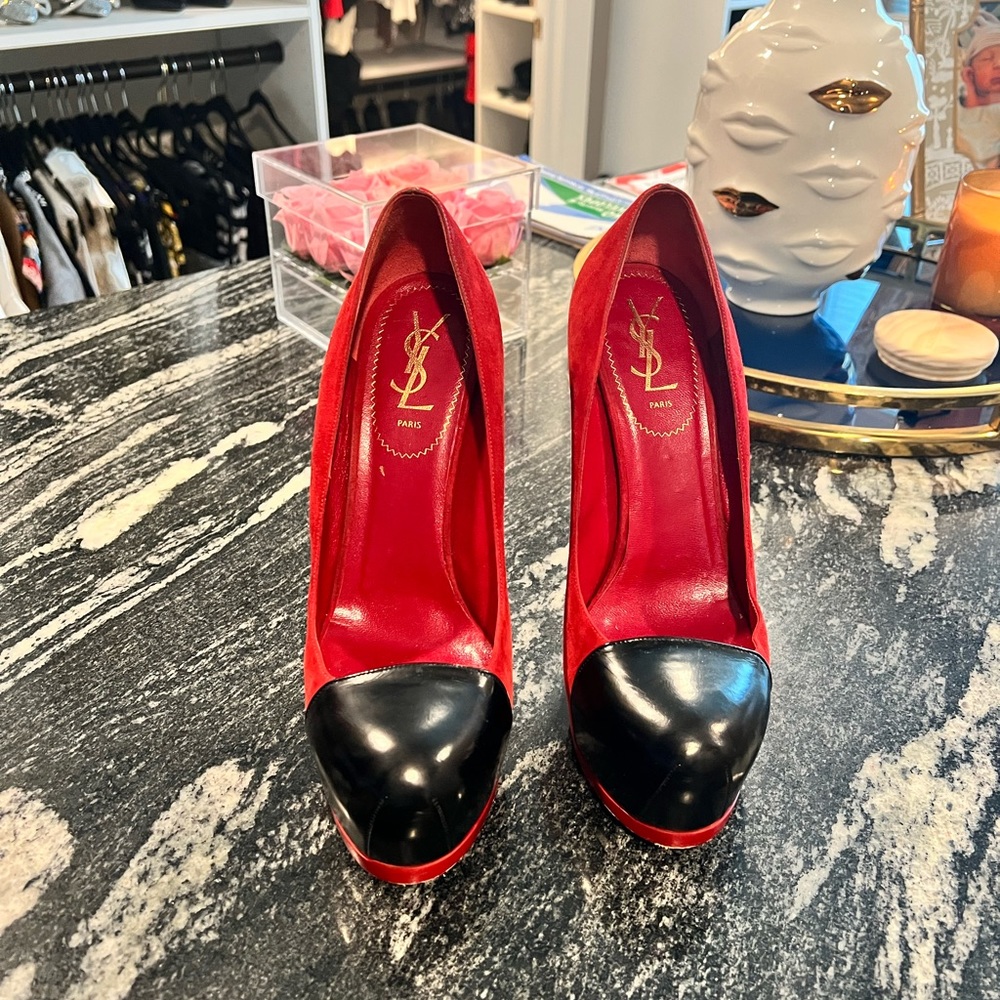 ❤️Red & Black YSL heels🖤 - Picture 3 of 13